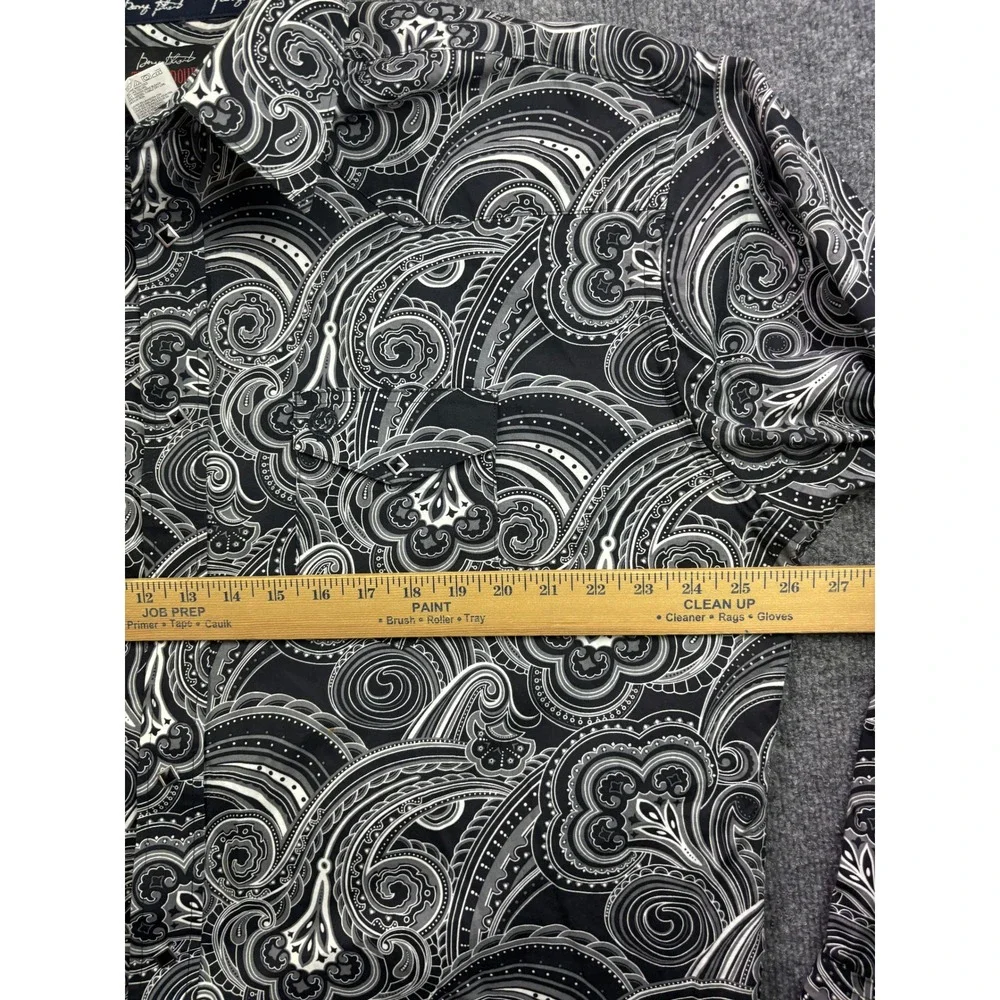 Wrangler George Strait Shirt Mens 2XLT Black White Paisley Snap Western MGS358M
